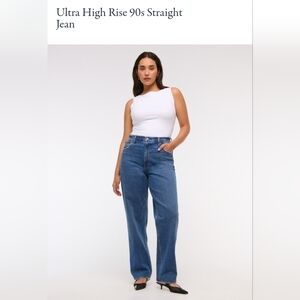 Abercrombie & Fitch Ultra High Rise 90s Straight Jeans Size 26 Extra Short